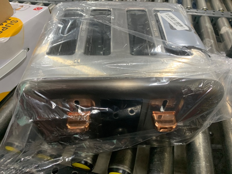 Photo 1 of SEEDEEM Toaster 4 Slice, Stainless Toaster & Touch Control, LCD Display, 6 Bread Type, 7 Shade Settings, 1.5'' Wide Slots, Cancel/Defrost/Reheat, Removable Crumb Tray, 1800W, Dark Metallic