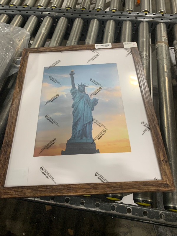 Photo 1 of SESEAT 16x20 Picture Frame Brown, Display Pictures 11x14 with Mat or 16x20 without Mat, Photo Frames Wall Gallery, 1 Pack