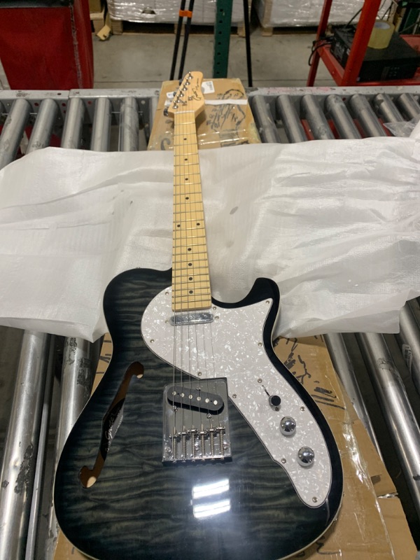 Photo 1 of Grote Electric Guitar Semi-Hollow Body Single F-Hole Printed Tele Style Guitar Full-Size Basswood with Canadian Maple neck Chrome Hardware