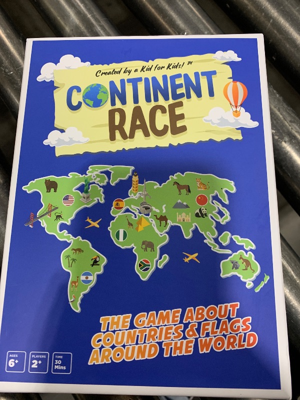 Photo 1 of Continent Race Geography Educational Board Game for Kids, Tweens, Family, Friends, Teachers and Classrooms - Learn About Flags & Countries Around The World
