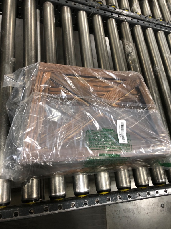 Photo 1 of Yoochee Wooden Christmas Tree Collar Box, 6 Panels 30'' Hexagon Brown Christmas Tree Base Cover Decor for Artificial Tree,Rustic Farmhouse Tree Skirt Alternative for 7.5 ft 9 ft 12ft Tree