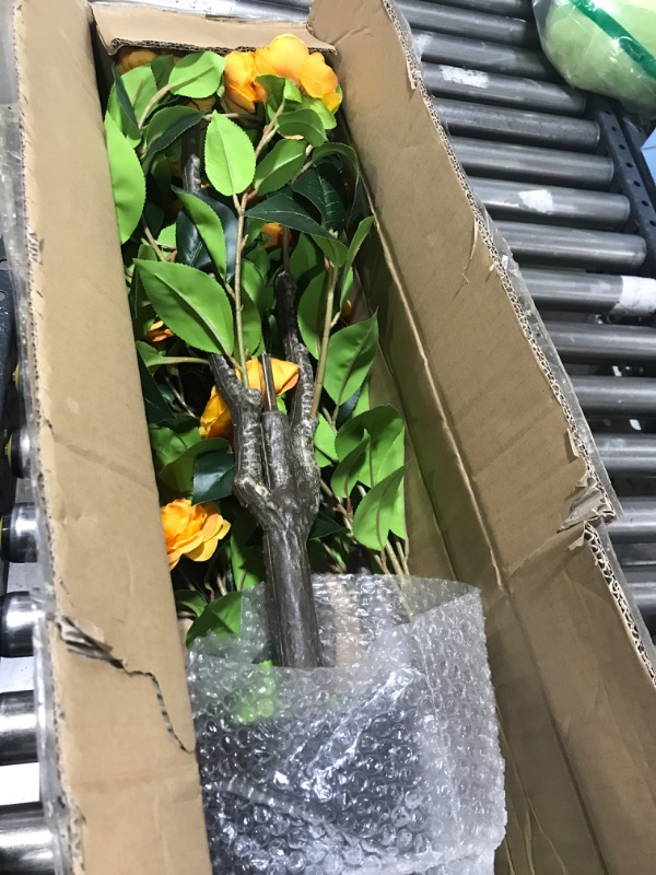 Photo 1 of Romantic Season 5FT Artificial Lemon Tree, Green Plastic Plant for Home Office Decor