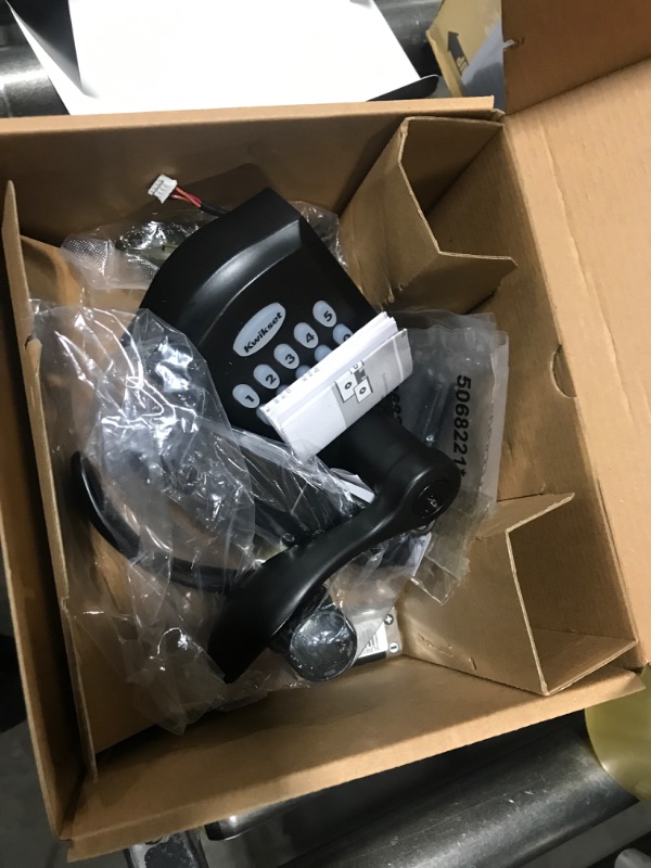 Photo 1 of Kwikset SmartCode 955 Pembroke Light Commercial 10-Button Keypad Electronic Lever, Featuring Convenient Keyless Entry, 3-Year Batter Life and High Traffic Durability Matte Black