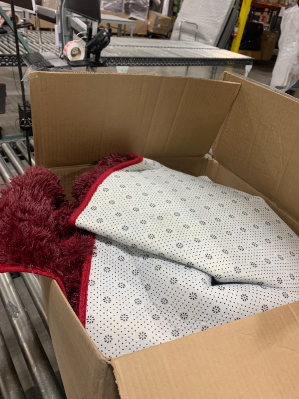 Photo 1 of Zedrew Burgundy Red Area Rug 8x10 Large Rugs for Living Room Bedroom, Fluffy Soft Rug Modern Carpets for Kids Room, Non-Skid Rectangular Indoor Rug for Girls Boys Playroom Nursery Room Home Decor