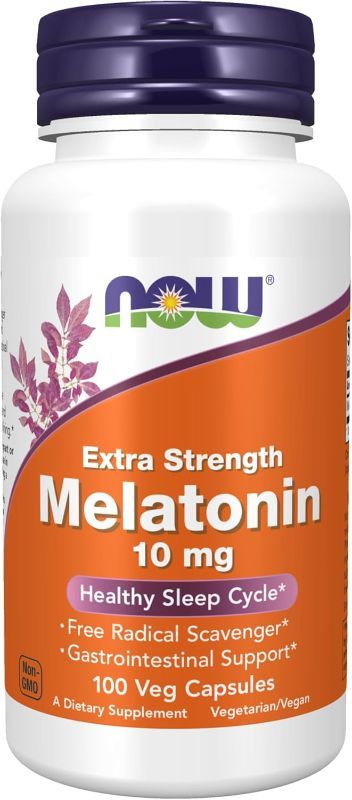 Photo 1 of EX--4/2025  Now Supplements, Melatonin, Extra Strength 10 mg, 100 Veg Capsules (Pack of 1)