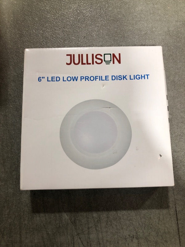 Photo 1 of JULLISON 6 Inch LED Low Profile Recessed & Surface Mount Disk Light, Round, 15W, 900 Lumens, 3000K Warm White, CRI80, Driverless Design, Dimmable, cETLus Listed, White(1 Pack)