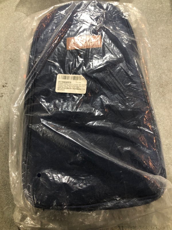 Photo 1 of Life 2 Go 12 Pcs Camp Cooking Utensil Set & Outdoor Kitchen Gear Cookware Kit, Portable Compact Carry Case for Camping, Hiking, Travel, BBQ Grilling Stainless Steel Accessories Spoon & Fork, Navy