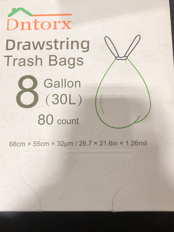 Photo 1 of 8 Gallon Trash Bags Drawstring, 80 Count Garbage Bags 8 Gallon Thicken Heavy Duty Kitchen Trash Bags Tall for Bedroom Office Kitchen Bathroom Trash Bags 8 Gal Trash Can Liners
