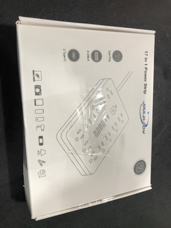 Photo 1 of JouleLoom 6 FT Flat Plug Surge Protector Power Strip,11 Multiple AC Outlets with 6 USB Ports (2 USB C), 6 Feet Extension Cord, 1875W/15A, One Touch Switch Button, 17 in 1 Compact powerstrip-White