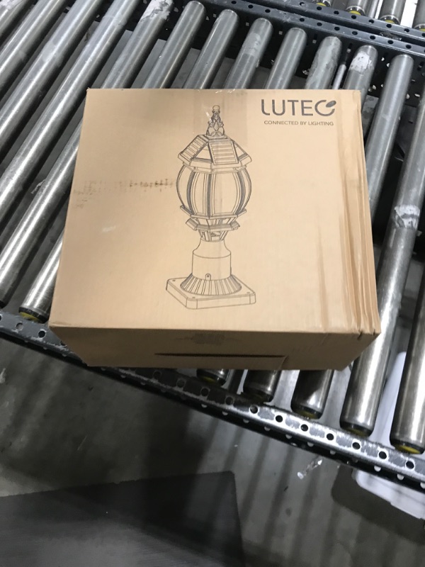 Photo 1 of LUTEC Solar Post Light with Pier Mount Base, Dusk to Dawn Aluminium Solar Lamp Post Light, Exterior Black Solar Powered Fence Post Light Waterproof for Outside