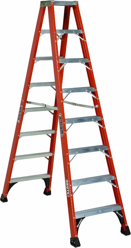 Photo 1 of Louisville Ladder 8-Feet Fiberglass Twin Front Ladder, 375-Pound Duty Rating, FM1408HD
