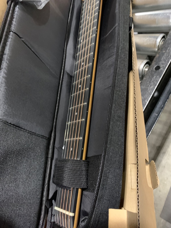 Photo 3 of Donner HUSH I Guitar For Travel - Portable Ultra-Light and Quiet Performance Headless Acoustic-Electric Guitar, Maple Body with Removable Frames, Gig Bag, and Accessories