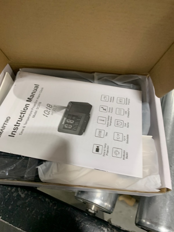 Photo 1 of SMARTRO SC31B Digital Projection Alarm Clock with Weather Station, Indoor Outdoor Thermometer for Bedrooms, USB Charger, AC Battery Operated