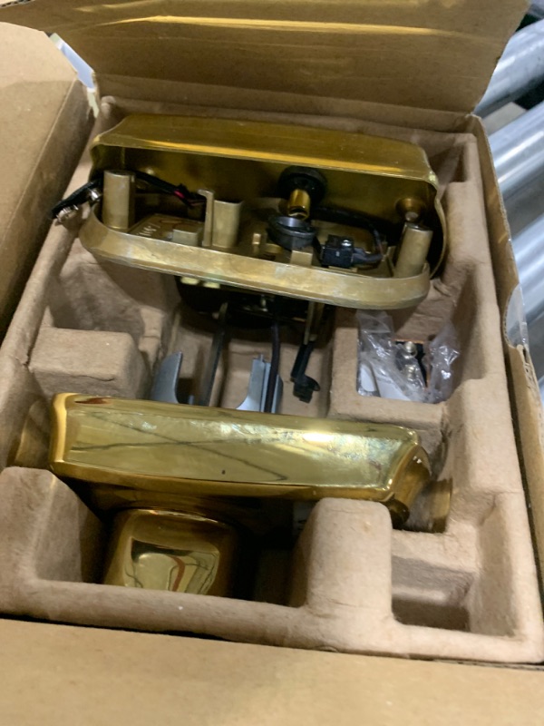 Photo 1 of Schlage BE365 CAM 505 Camelot Keypad Deadbolt, Electronic Keyless Entry Lock, Bright Brass