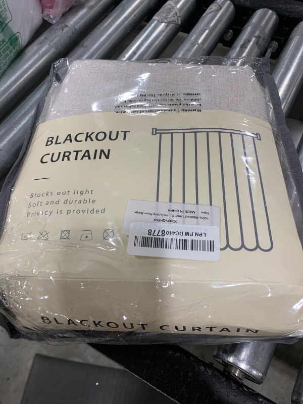 Photo 1 of 100% Blackout Shield Linen Blackout Curtains for Bedroom, Thermal Insulated Curtains 84 Inch Length 2 Panels Set, Grommet Drapes for Living Room, 50” W x 84” L, Beige
