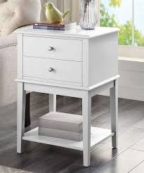 Photo 1 of WOODEEM White Nightstand with 2 Drawers for Bedrooms Tall 28", Big Wooden Bed Night Stand, Large Modern 19" Side End Table for Living Room