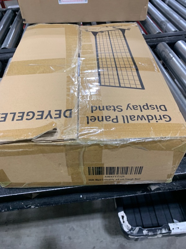 Photo 1 of DEYEGELEA 2'x5.5' Ft Gridwall Panel Display Stands Heavy Duty Floor Standing Retail Display Rack with Triangle Base for Retail Art Show With 10 Hooks