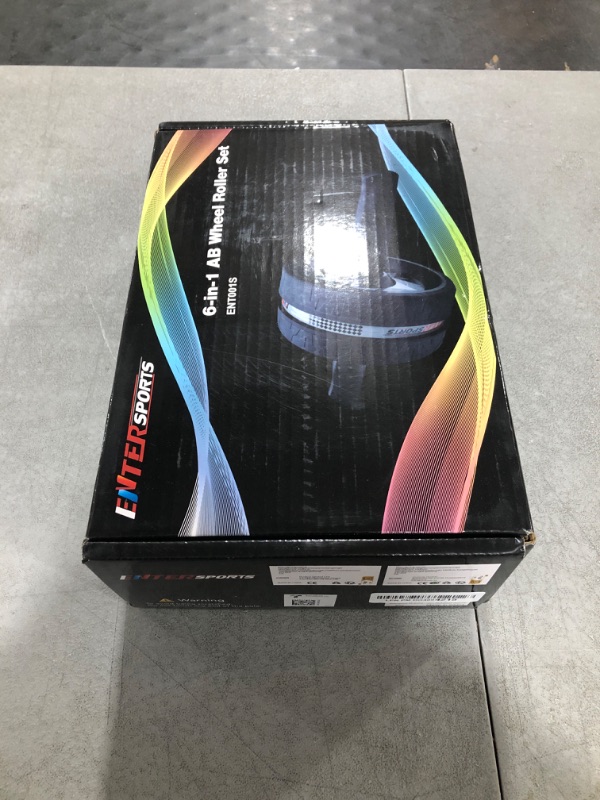 Photo 1 of EnterSports Abs Roller Wheel Kit, Exercise Wheel Core Strength Training Abdominal Roller Set with Push Up Bars, Resistance Bands, Knee Mat Home Gym Fitness Equipment for Abs Workout