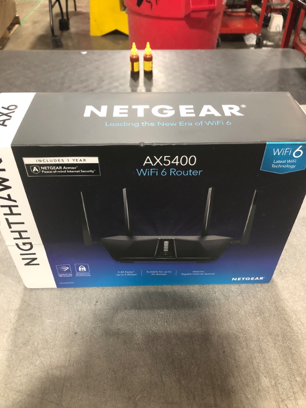 Photo 2 of NETGEAR Nighthawk 6-Stream Dual-Band WiFi 6 Router (RAX54S) – Security Features, AX5400 Wireless Speed, Up to 5.4 Gbps, Covers up to 2,500 sq. ft., 25 Devices - 1-Year Armor Subscription Included