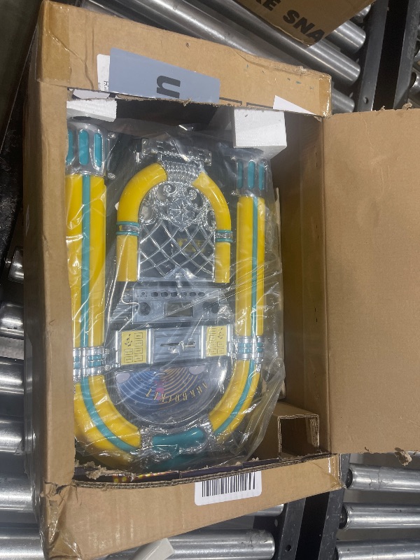 Photo 1 of Arkrocket Athena Mini Jukebox/Tabletop CD Player/Bluetooth Speaker/Radio/USB and SD Card Player with Retro LED Lighting System (Yellow Green)