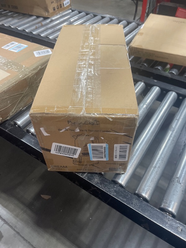 Photo 1 of MegaChef 1.7 Liter Electric Tea Kettle and 2 Slice Toaster Combo in Matte Cream (Cream)