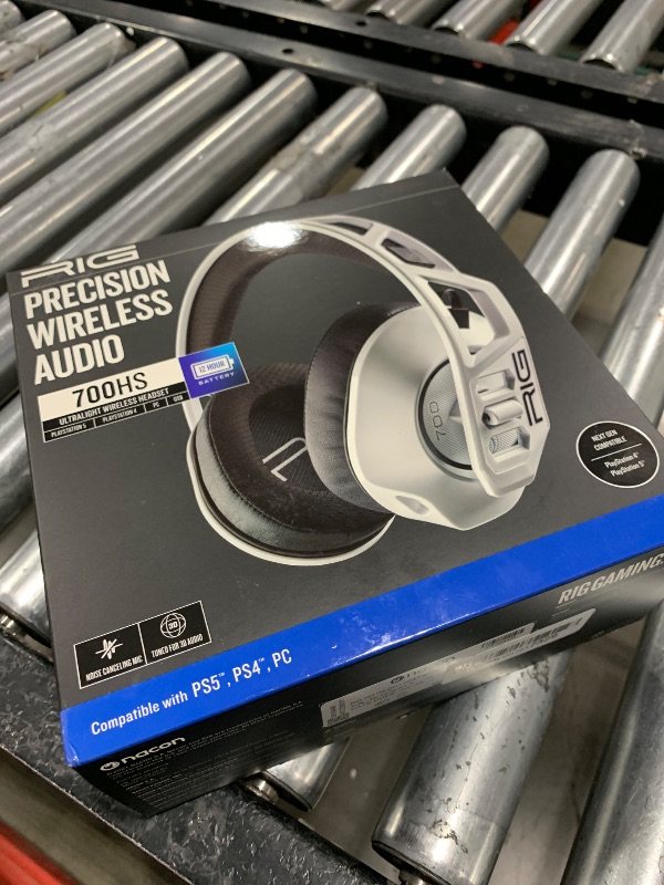 Photo 1 of RIG 700HS Ultralightweight Wireless Gaming Headset with Removable Noise Canceling Microphone for PlayStation PS4, PS5, Nintendo Switch (docked),PC, USB - White