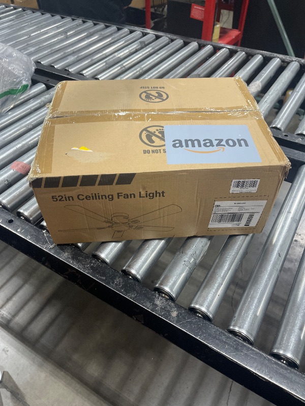 Photo 1 of ZMISHIBO 52 Inch Flush Mount Ceiling Fan, Black Low Profile Ceiling Fan with Light and Remote, Ceiling Fan with Tri-Color temperatures, Quiet&Strong DC Motor for Indoor, Bedroom, Kitchen, Living Room