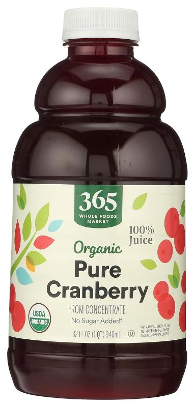 Photo 1 of  365 by Whole Foods Market, Organic Cranberry Juice, 32 Fl Oz EXPIRE: 01/23/25