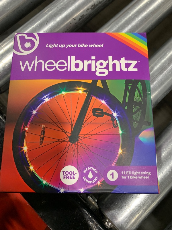 Photo 2 of brightz Bike Wheel Lights (1 Tire) Rainbow - LED Bike Lights for Night Riding Bike Tire Light Kids Bike Light Top 2024 Present for Boys Girls 5 6 7 8 9 10 11 12 Year Old Teens Adults Mom Dad