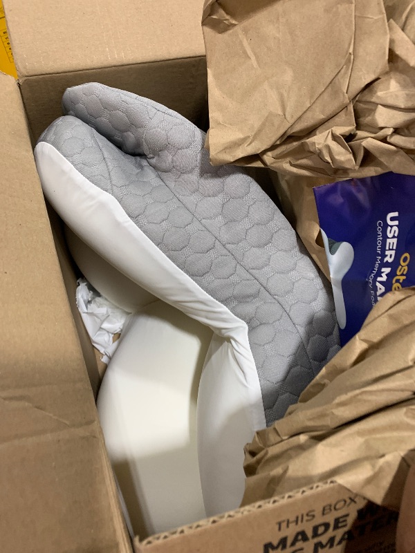 Photo 1 of Osteo Enjoy Pain Relief Sleeping Cervical Neck Pillow, Ergonomic Contour Zoned Fits Side Sleeper, Non-Temperature Affected Memory Foam Pillows, Q-max Cooling Pillow Support Back Stomach Sleepers