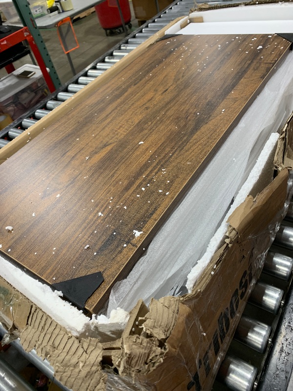 Photo 1 of Tribesigns Large Bakers Rack, 55" Wide Kitchen Hutch Cabinet Microwave Stand with 11 Hooks, 5-Tier Baker’s Rack Kitchen Storage Shelf Rack with Hutch, Rustic Brown