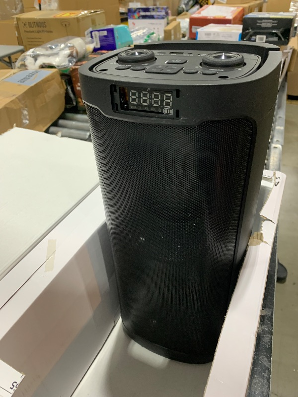 Photo 1 of Fansbe Direct Karaoke Machine Bluetooth 2 Microphones, Karaoke Machine Bluetooth Sound Effects, Outdoor Bluetooth Speaker Karaoke Machine Lights EQ Echo AUX MIC USB TF TWS Remote Control Party, Black