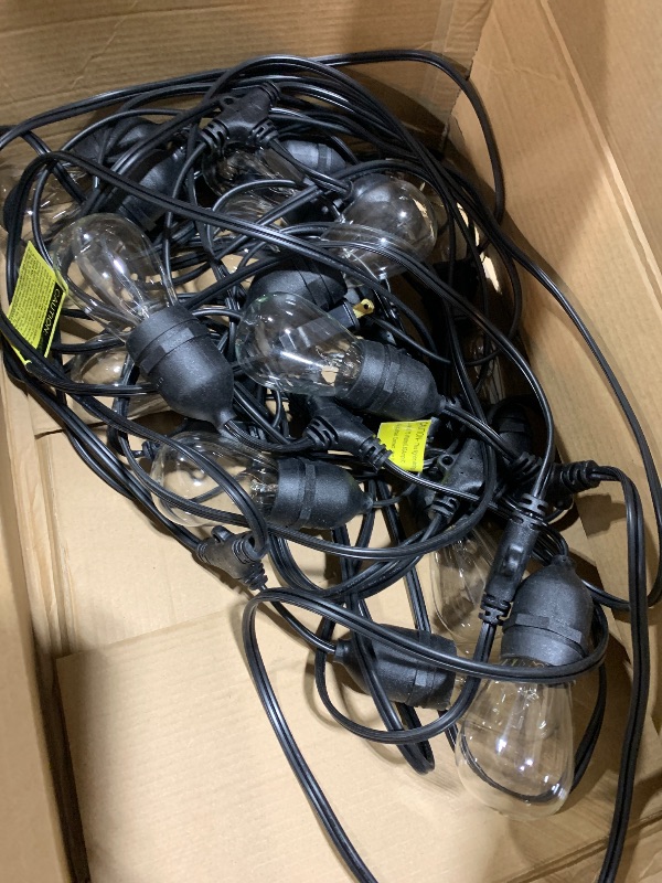 Photo 1 of addlon 96FT(48FT*2) Outdoor String Lights Commercial Grade Weatherproof Strand, 36 Edison Vintage Bulbs, 30 Hanging Sockets 6 Spare Bulbs, ETL Listed Decorative Christmas Lights for Patio Garden