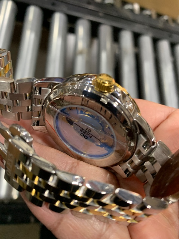 Photo 1 of OLEVS Men Automatic Watch Skeleton Mechanical Classic Luxury Business Diamond Stainless Steel Waterproof Luminous Date Calendar Blue Wrist Watches