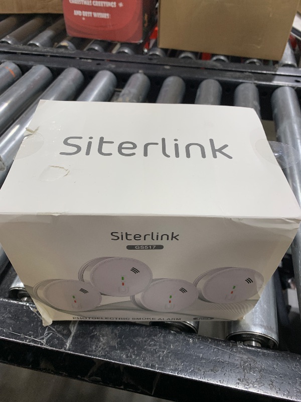 Photo 1 of Siterlink  Detector Hardwired, Smoke Alarm Interconnected with Battery Backup, Photoelectric Fire Alarms Smoke Detectors with LED Lights, UL217 Listed Fire Alarm for House, GS517, 4 Packs
