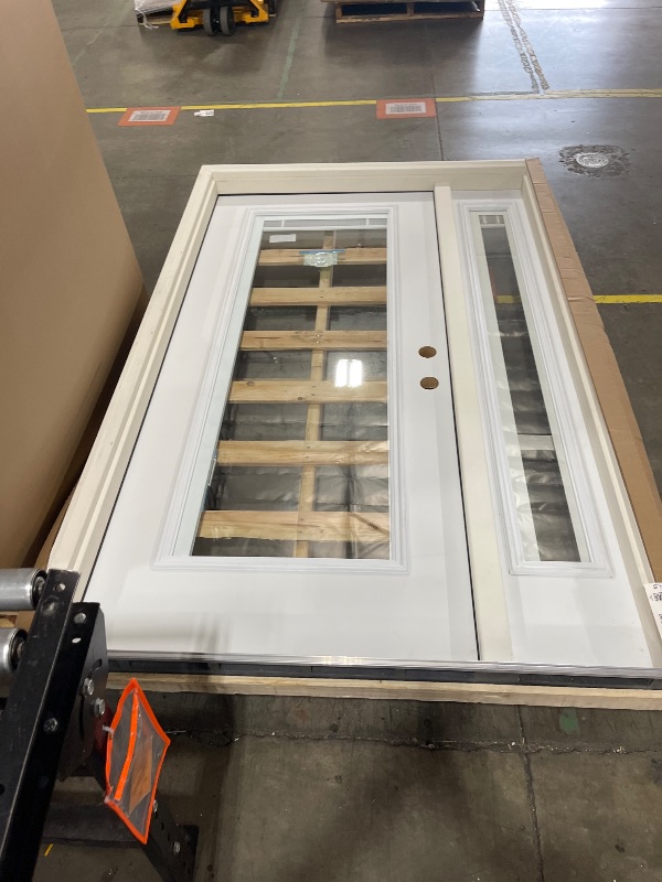 Photo 2 of National Door Company, Z029678L, Exterior with One Sidelite Door, Steel, 48" x 80", Full Lite, Raise/Lower Blinds Collection, Left-Hand Inswing