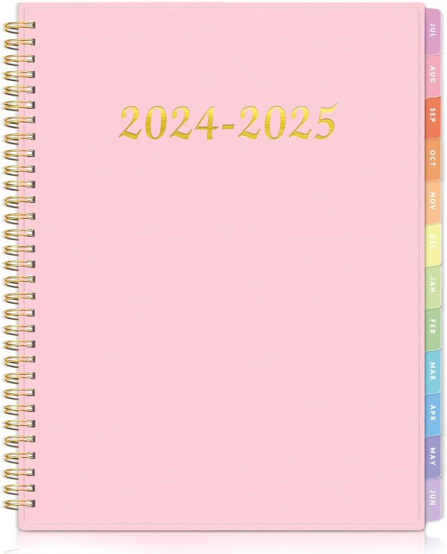 Photo 1 of 2024-2025 Academic Planner, Annecy Weekly ? Monthly Planner from Jul. 2024 – Jun. 2025, 6.4"x8.3" School Year Daily Planner with Monthly Tab, Waterproof PVC Cover, Spiral Bound, Pocket, Bookmark, Pink