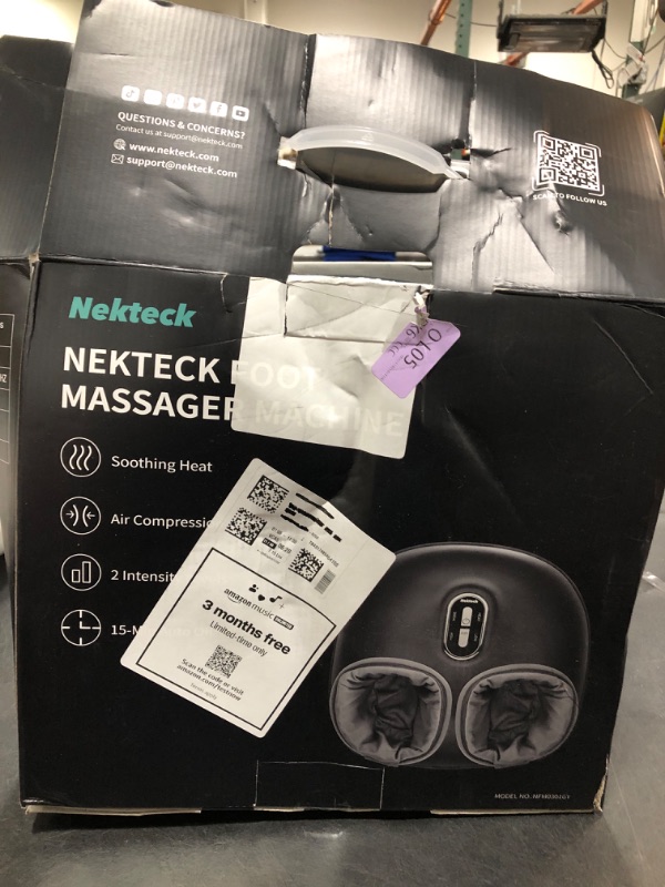 Photo 2 of Nekteck Shiatsu Foot Massager Machine with Soothing Heat, Deep Kneading Therapy, Air Compression, Improve Blood Circulation and Foot Wellness,Relax for Home or Office Use(Gray)