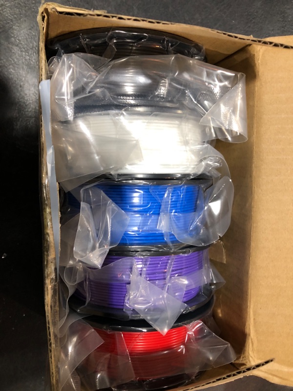 Photo 2 of 3D Printer Filament PLA 1.75mm 3-D Printing Materials Print White Black Red Blue Purple Bundle Accuracy ±0.02mm Vacuum Pack 250G X 5 Roll