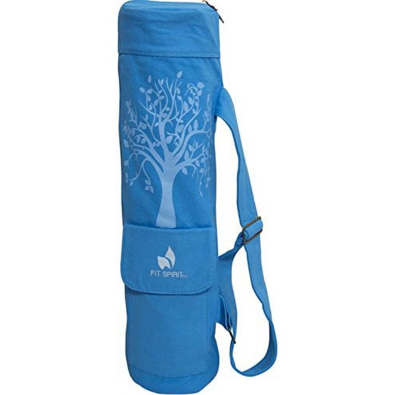 Photo 1 of (Blue) - Fit Spirit Tree of Life Exercise Yoga Mat Bag w/ 2 Cargo Pockets - Choose Your Colour (MAT is NOT Included)
