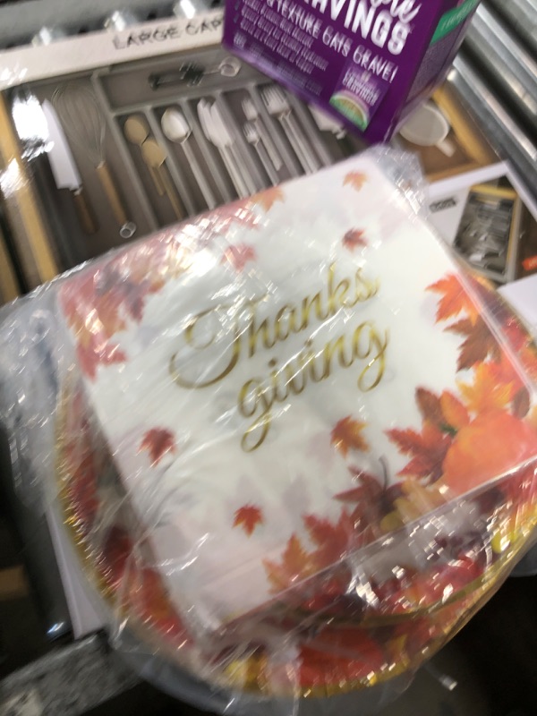 Photo 1 of 150 PCS Thanksgiving Plates and Napkins Sets, Serve 50 Guests Disposable Thanksgiving Dinnerware Sets, Thanksgiving Paper Plates Set, Dessert Dinner Plates Table Decor, Thanksgiving Party Supplies