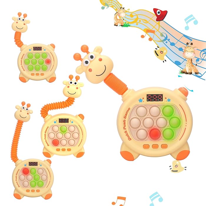 Photo 1 of Giraffe Quick Push Game, Stretchable Neck with Fidget Stretch Tube, 20 Game Modes, Light Up Fidget Toys for Kids & Adults, Fast Push Game with LED Screen, Stress Relief, Birthday Gift