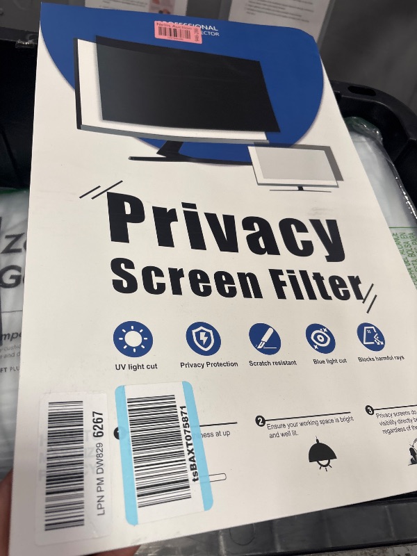 Photo 1 of [2 Pack] 21.5 Inch Computer Privacy Screen for 16:9 Aspect Ratio Widescreen Monitor, Eye Protection Anti Glare Blue Light Computer Monitor Privacy Filter, Removable Anti-Scratch 21in Protector