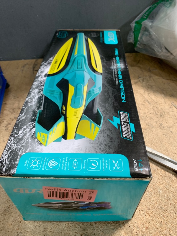 Photo 1 of 4DRC Fast RC Boat for Pools and Lakes,S1 Remote Control Boat with LED Lights,2.4GHz High Speed RC Racing Boats for Lakes, Low Battery Alarm,Capsize Recovery, Gifts Toys for Boys Girls