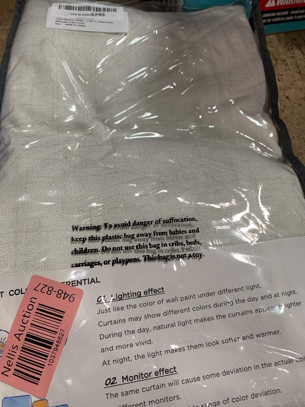 Photo 1 of 100% Blackout Shield Linen Blackout Curtains for Bedroom 84 Inches Long, Back Tab/Rod Pocket Living Room Drapes, Thermal Insulated Blackout Curtains 2 Panels Set, 50" W x 84" L, Cream Linen