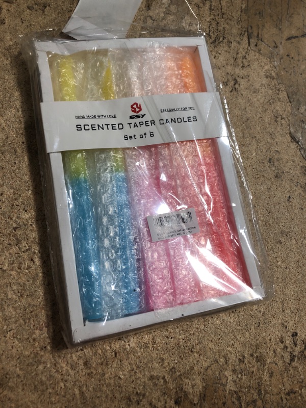 Photo 1 of 10 inch Roses Scented Taper Candle Sticks 6 PCS Aromatherapy Candles Gradient Colored Taper Candlesticks