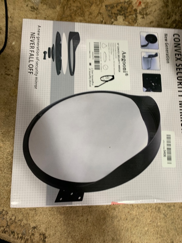 Photo 1 of Acrylic Convex Traffic Mirror, 12 inch Adjustable Wide Angle View Curved Security Mirror for Driveway, Park, Garage, Corners and Blindspot(Support Indoor and Outdoor)