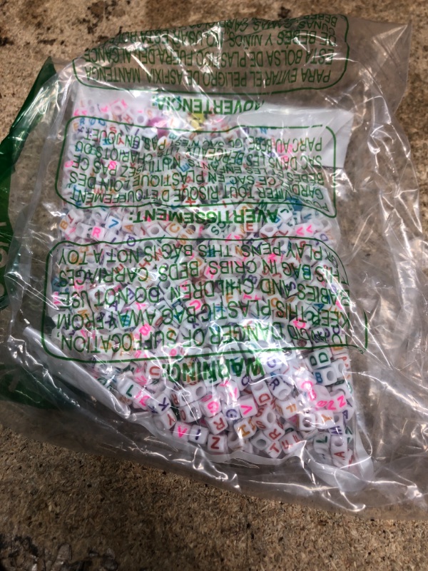 Photo 1 of 1200pcs 6×6mm Alphabet Beads White Cube Acrylic Colorful Letter Beads, for Bracelets and Jewelry Making
