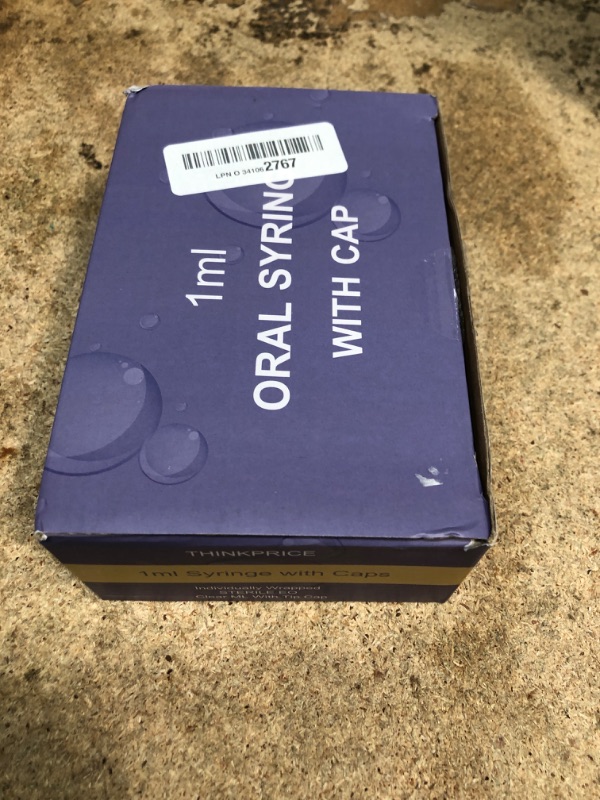 Photo 1 of 50 Pcs 1ml Syringes with Caps Oral Dispenser Individually Sterile Warpped for Medicine Dropper, Colostrum Collect Feeding Pets, Liquid