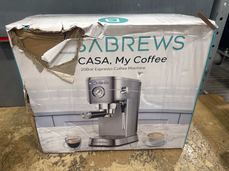 Photo 1 of CASABREWS CM5418 Espresso Machine 20 Bar, Compact Espresso Maker with Steam Milk Frother, Stainless Steel Coffee Machine with 34oz Removable Water Tank for Cappuccino, Latte, Silver